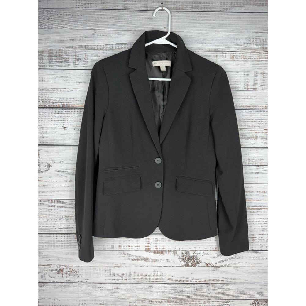 New York & Co. Black Classic Blazer Womens 6 Stretch Career Office Business